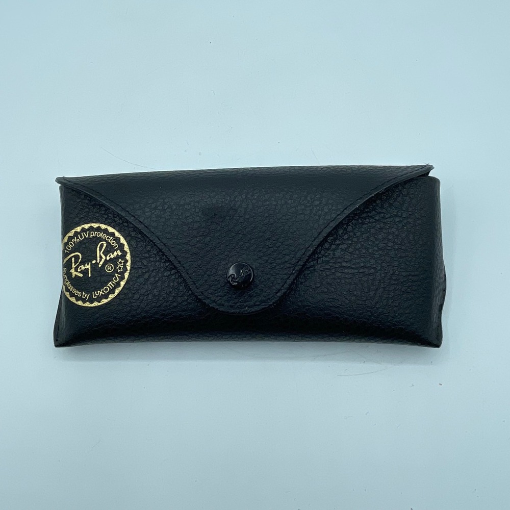 Ray Ban Sunglasses Case Black Faux Leather 100‎ UV Protection Snap Closure